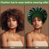 Picture of 4PCS Silk Bonnet for Sleeping - Hair Satin Bonnets for Black Women Men,Hair Wrap Cap for Curly Hair,Elastic Wide Band Hair Bonnet Shower Cap for Sleeping (Purple & Pink & Pale Green & Black)