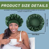 Picture of 4PCS Silk Bonnet for Sleeping - Hair Satin Bonnets for Black Women Men,Hair Wrap Cap for Curly Hair,Elastic Wide Band Hair Bonnet Shower Cap for Sleeping (Purple & Pink & Pale Green & Black)