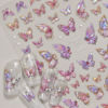 Picture of Butterfly Nail Art Stickers Decals Pink Butterfly 5D Embossed Nail Decals Shell Light Butterfly Nail Designs Adhesive Sticker Manicure Accessories for Women Girls DIY Nail Art Decorations Supplies