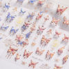 Picture of Butterfly Nail Art Stickers Decals 5D Butterfly Nail Stickers Pink Seashell Shinny Butterfly Nails Design 5D Embossed Nail Decals Butterfly Stickers for Women Girl DIY Manicure Nail Art Decorations