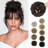 Picture of MORICA 1PCS Messy Hair Bun Hair Scrunchies Extension Curly Wavy Messy Bun Hair Synthetic Chignon Hairpieces for Women(4#(Darkest Brown Tend to Black))