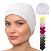 Picture of CAPLORD Silk Satin Bonnet Hair Cover Sleep Cap for Sleeping Beanie Hat Adjustable Stay On Headwear Lined Natural Nurse Cap for Women