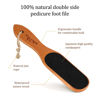 Picture of Pumice Stone Foot File - Wooden Pedicure Feet Scrubber with Handle for Callus, Dry, and Dead Skin Removal - Heel Scraper for Feet, Hands, and Body - Foot Filer for Use in Shower