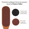 Picture of Pumice Stone Foot File - Wooden Pedicure Feet Scrubber with Handle for Callus, Dry, and Dead Skin Removal - Heel Scraper for Feet, Hands, and Body - Foot Filer for Use in Shower