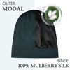 Picture of OLESILK 100% Mulberry Silk Bonnet for Sleeping Women, Silk Hair Wrap for Sleeping, Silk Sleep Bonnet for Women&Men, Real Silk, Not Satin, Dark Grey