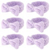 Picture of WHAVEL 6 Pack Purple Spa Microfiber Bow Headbands for Washing Face, Skincare Headbands, Facial Headband Set, Soft Fluffy Headband, Women Hair Accessories, Party Supplies, Type 15