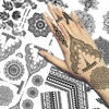 Picture of Vintage India Sexy Hands Temporary Tattoos For Women Finger Girls Adults, 4 Sheets Bohemia Lace Black Lotus Mandala Flower Fake Jewels Tattoo Sticker Kits Stencils, Party Favor Supplies Decoration