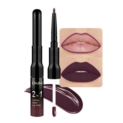 Picture of evpct 1Pcs Dark Wine Red Lip Stain Paint Matte Lip Liner and Lipstick Set Long Lasting Smudge Proof labiales matte mate larga duracion listip 24 hours a prueba de agua mate 24 horas originales,17#