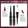 Picture of evpct 1Pcs Dark Wine Red Lip Stain Paint Matte Lip Liner and Lipstick Set Long Lasting Smudge Proof labiales matte mate larga duracion listip 24 hours a prueba de agua mate 24 horas originales,17#
