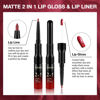 Picture of evpct 1Pcs Super Ruby Red Lip Stain Paint Matte Lip Liner and Lipstick Set Long Lasting Smudge Proof labiales matte mate larga duracion listip 24 hours a prueba de agua mate 24 horas originales,13#