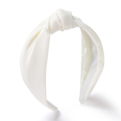 Picture of Etercycle Headband for Women, Knotted Wide Headband, Yoga Hair Band Fashion Elastic Hair Accessories for Women (White)