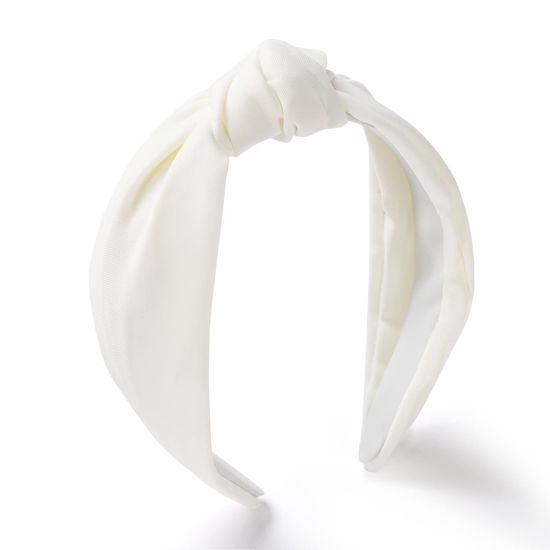 Picture of Etercycle Headband for Women, Knotted Wide Headband, Yoga Hair Band Fashion Elastic Hair Accessories for Women (White)