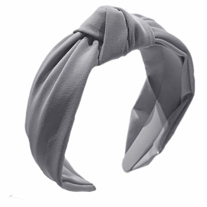 Picture of Etercycle Headband for Women, Knotted Wide Headband, Yoga Hair Band Fashion Elastic Hair Accessories for Women (Gray)