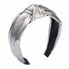 Picture of Etercycle Headband for Women, Knotted Wide Headband, Yoga Hair Band Fashion Elastic Hair Accessories for Women (PU Silver)
