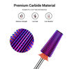 Picture of MelodySusie Professional 5 in 1 Nail Drill Bits, 3/32'' Carbide Tungsten Multi-function Bits, Suitable for Manicure Pedicure Cuticle Gel Polishing, Technicians Bits, Purple, Series Bit-M, Fine