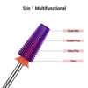 Picture of MelodySusie Professional 5 in 1 Nail Drill Bits, 3/32'' Carbide Tungsten Multi-function Bits, Suitable for Manicure Pedicure Cuticle Gel Polishing, Technicians Bits, Purple, Series Bit-M, Fine
