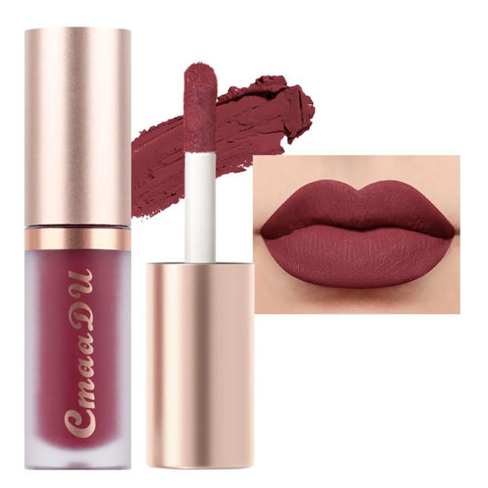 Picture of evpct 6Pcs Maroon Red Silky Velvet Matte Liquid Lipstick Lip Gloss Set for Women Long Lasting 24 Hours Color Stay Lipstick labiales matte larga duracion mate 24 horas originales 10#