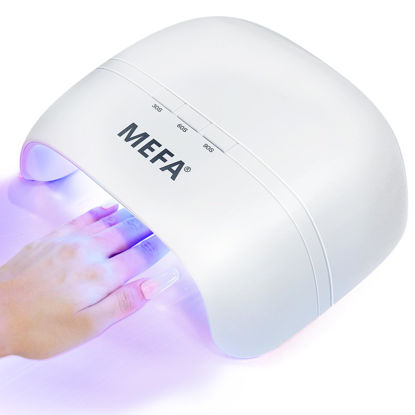 Picture of MEFA UV Nail Lamp, 72W UV Light for Gel Nails with 21pcs Lamp Beads, 3 Timers UV Dryer for Gel Nail Polish Polygel Fast Curing, LED Nail Lamp Professional UV Light for Home Salon Nail Tools