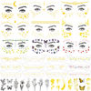 Picture of JEEFONNA 60 Sheets Face Temporary Tattoos, Metallic Fake Tattoos for Women, Men, Kids, Waterproof, Festival, Cosplay, Halloween