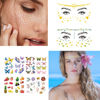 Picture of JEEFONNA 60 Sheets Face Temporary Tattoos, Metallic Fake Tattoos for Women, Men, Kids, Waterproof, Festival, Cosplay, Halloween