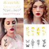 Picture of JEEFONNA 60 Sheets Face Temporary Tattoos, Metallic Fake Tattoos for Women, Men, Kids, Waterproof, Festival, Cosplay, Halloween