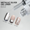 Picture of GAOY Chrome Silver Gel Nail Polish Art Liner, 8ml 3D Mirror Chrome Effect Colors for Nail Paint Design with Thin Brush DIY French Manicure and Pedicure at Home