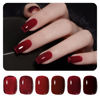Picture of GAOY Red Gel Nail Polish Set, 6 Colors Burgundy Cherry Dark Red Jelly Glitter Soak Off UV Light Cure Gel Polish Kit for Salon and Nail Art DIY at Home