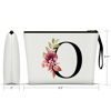 Picture of Vavabox A-Z Personalized Makeup Bag,Birthday Gifts for Women Mom,Gifts for Best Friend,Bride Bridesmaid Cosmetic bag (O, White)