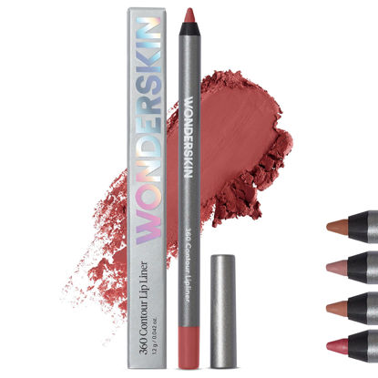 Picture of Wonderskin Lip Liner Pencil - 360 Contour Lipliner, Long Lasting, Sharpenable Lip Pencil, Waterproof and Transfer-Proof Nude Lip Liner (Ruby)