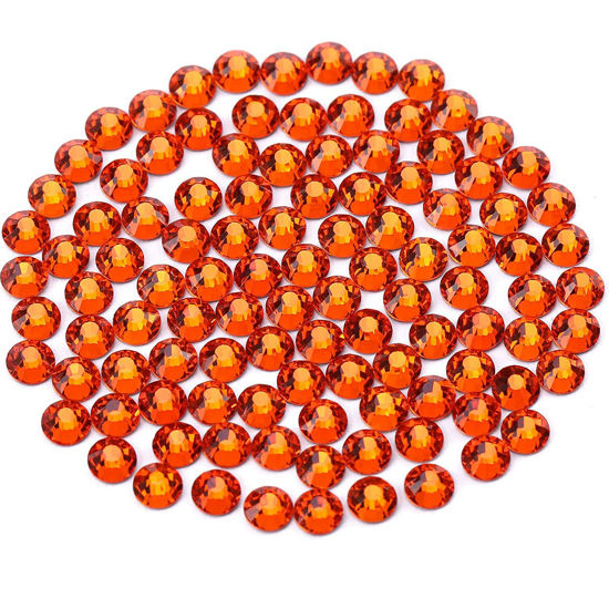 Picture of Novani Orange Rhinestones, Flatback Crystal Loose Gemstones 1440pcs Glass Rhinestones for Clothes Shoes Crafts Makeup Nail Art and DIY Decorations(SS12, Hyacinth)