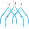 Picture of Mudder 3 Packs Cuticle Nippers Cuticle Cutter Stainless Steel Professional Nail Cuticle Trimmer Pointed Blade Cuticle Remover Scissors Pedicure Manicure Tool for Fingernails and Toenails (Blue)