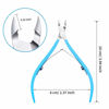 Picture of Mudder 3 Packs Cuticle Nippers Cuticle Cutter Stainless Steel Professional Nail Cuticle Trimmer Pointed Blade Cuticle Remover Scissors Pedicure Manicure Tool for Fingernails and Toenails (Blue)