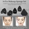 Picture of 14 Pcs Makeup Sponge Set, Beauty Sponges Blender with 4 Pcs Powder Puff and 4 Pcs Mini Make up Sponges for Liquid,Foundation,Powder,Concealer,Cream (Black)