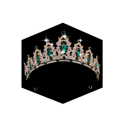 Picture of Kamirola - Queen Crown and Tiaras Princess Crown for Women and Girls Crystal Headbands for Bridal, Princess for Wedding and Party（01） (Gold Green)