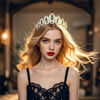 Picture of Kamirola - Queen Crown and Tiaras Princess Crown for Women and Girls Crystal Headbands for Bridal, Princess for Wedding and Party（01） (Gold Green)