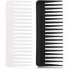 Picture of Large Wide Tooth Detangling Comb for Curly, Wet or Dry Hair - No-Handle Styling and Shampoo Comb (Black, White)