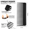 Picture of Large Wide Tooth Detangling Comb for Curly, Wet or Dry Hair - No-Handle Styling and Shampoo Comb (Black, White)