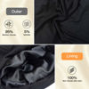 Picture of SilkySatin Lined Bonnet Sleep Cap - Adjustable Stay on All Night Hair Wrap Cover Slouchy Beanie for Curly Hair Protection for Women and Men - Black & Light Grey