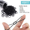 Picture of HOYOLS Assorted Size Small Rubber Bands for Black Elastics Hair Ties Braiding Ponytail Holders Mixed Size Mini Rubberbands for Baby Toddler Girls Kids Thick Hair No Damage 600pcs (MIX) Latex-Free