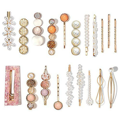 Picture of Mehayi 20 PCS Pearls Hair Clips Fashion Korean Style Acrylic ResinHairpins / Barrettes for Women and Ladies Girls Headwear Styling Tools Hair Accessories Bobby Pins