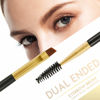 Picture of Docolor Duo Eyebrow Brush,Professional Angled Eye Brow Brush and Spoolie Brush Perfect for Lining and Shaping Brows, Spoolie for Brows or Lashes Black