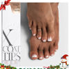 Picture of btartboxnails XCOATTIPS Toe Nail Tips - Ombre Short Press On Toenails for Women, 160 Pcs 16 Sizes Brown White Soft Gel Toe Nail Press Ons, Soak Off Acrylic Fake Toe Nail Extensions