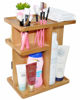 Picture of Spiretro Rotating Cosmetic Modular Organizer, Multi-Function Storage, 360 degree Carousel for Makeup, Toiletries, Vanity, Desk, Countertop, Bedroom, Closet, Solid Natural Wood with Acacia Brown