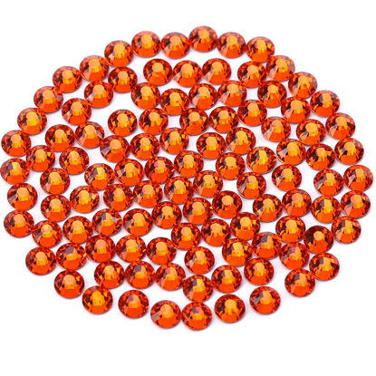 Picture of Novani Crystal Rhinestones, Flatback Loose Gemstones 1440pcs Glass Rhinestones for Clothes Shoes Crafts Makeup Nail Art and DIY Decorations(SS6, Orange)