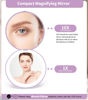 Picture of wobsion Travel Compact Mirror,Portable 1x/10x LED Makeup Mirror with Magnification,Handheld 2-Sided Pocket Mirror, 3.5in Small Mirror for Purse,Handbag,Gift,Purple