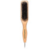 Picture of GranNaturals Smoothing & Styling Middle Part Boar Bristle Slick Back Hair Brush w/Narrow Metal Rat Tail End for Sectioning and Parting Sleek Ponytail Bun - Teasing, Backcombing, Edge Control