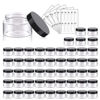 Picture of 50 Pack 1 OZ Plastic Jars Round Clear Cosmetic Container Jars with Lids, Eternal Moment Plastic Slime Jars for Lotion, Cream, Ointments, Makeup, Eye shadow, Rhinestone, Samples, Pot, Travel Storage