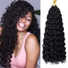 Picture of 7 Packs GoGo Curl Crochet Hair 18 Inch Long Curly Crochet Hair for Women Beach Curl Water Wave Deep Twist Crochet Braids Synthetic Braiding Hair Extensions(18 Inch, 1B)