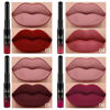 Picture of evpct 6Pcs Dark Red Mauve Purple Plum Matte Lip Stain Lip Liner and Lipstick Set Long Lasting Waterproof labiales matte mate larga duracion listip 24 hours a prueba de agua mate 24 horas originales