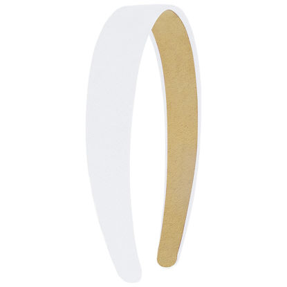 Picture of Wecoe White Headband Women 1 Inch Sueded Like Headband Non Slip Fashion Solid Plain Headband Hair Band DIY Halloween Christmas Costume Hair Accessories for Women Girls Diademas Para Mujer Gifts